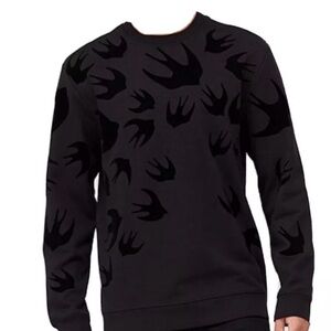 MCQ Alexander McQueen black sweatshirt with sparrows